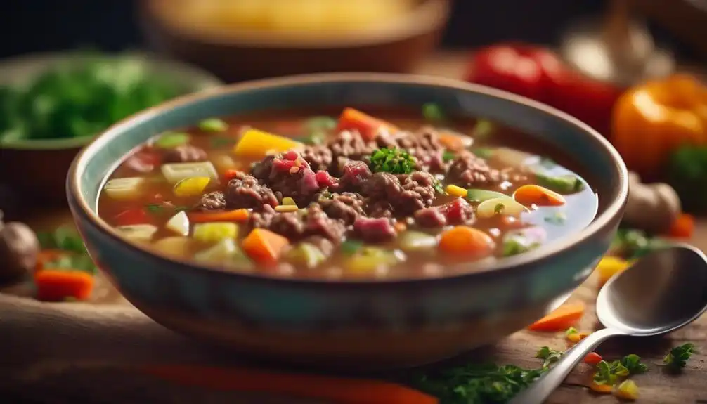 Low Carb Ground Beef Vegetable Soup Recipe