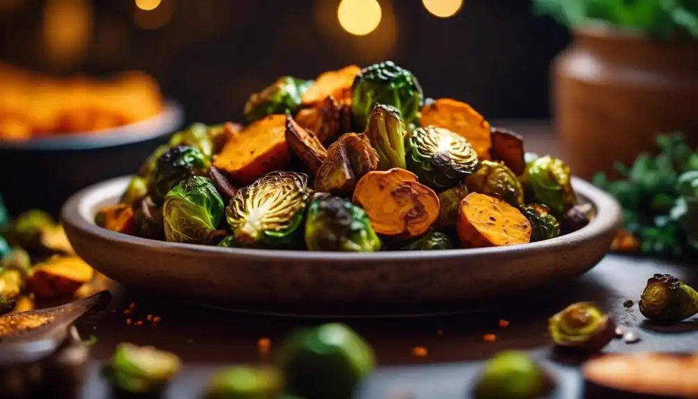 Low Carb Roasted Brussel Sprouts Sweet Potatoes Recipe