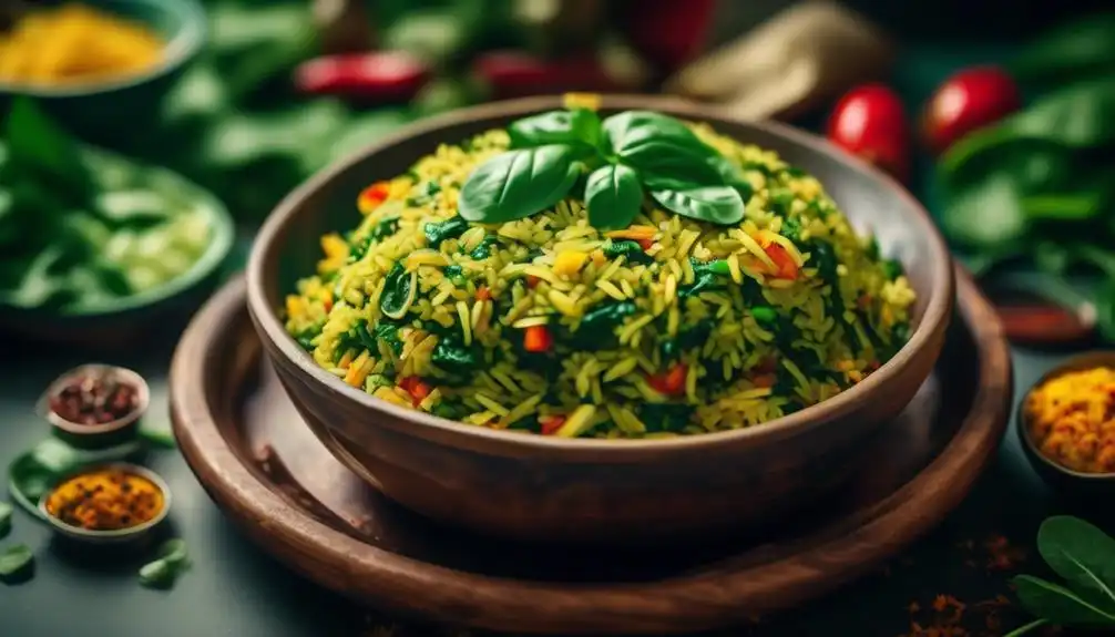 Low Carb Spinach Rice Indian Recipe